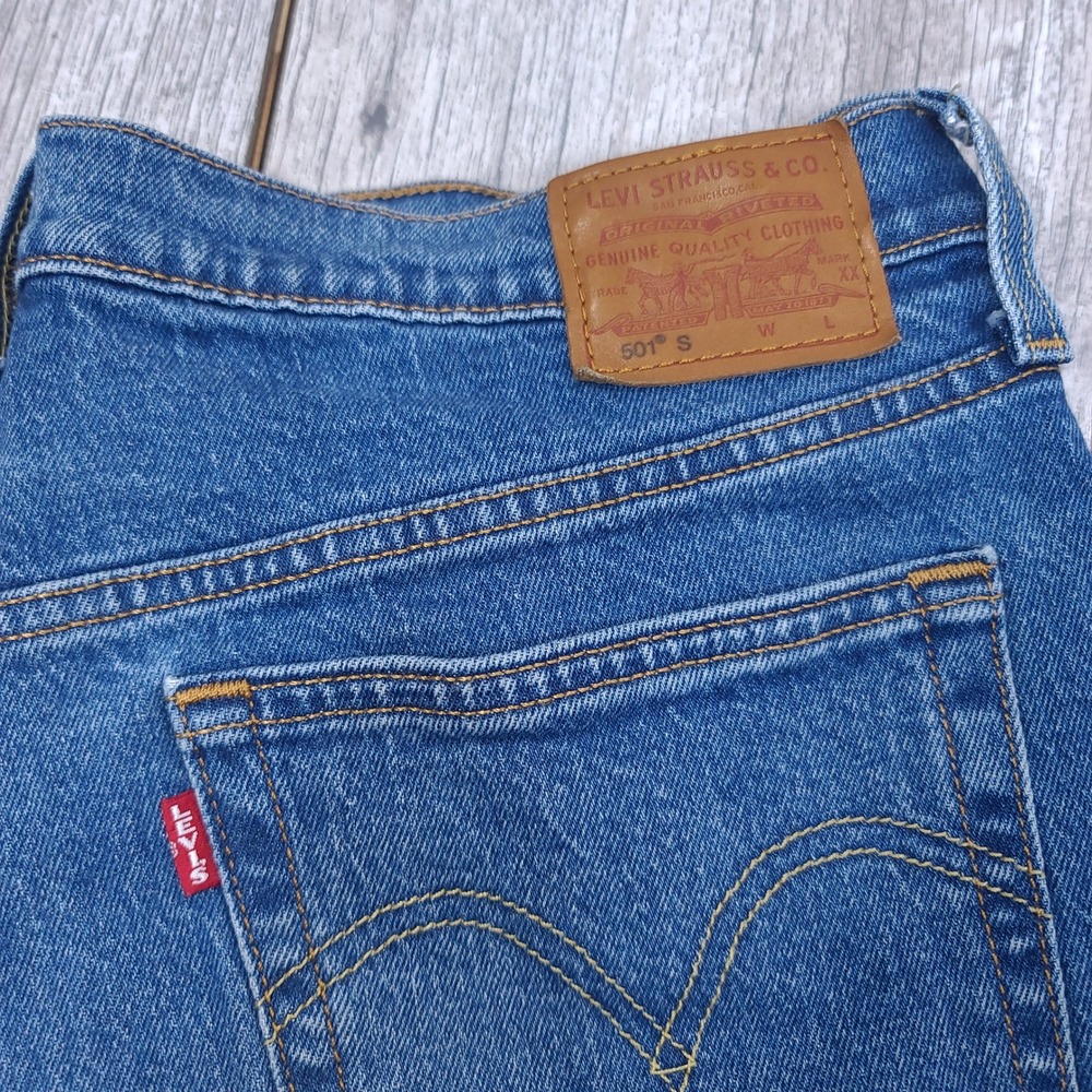 Levi's 501 Skinny Jeans Womens Size 32 Blue High Rise Button Fly Denim - Picture 4 of 11